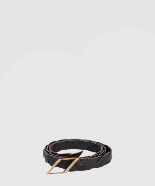 보테가베네타 땋은 송아지 가죽 벨트 620106