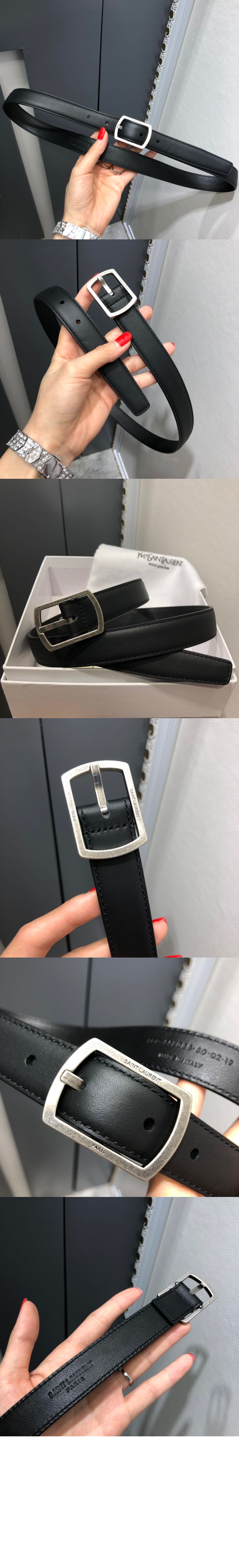 생로랑 양면 송아지 가죽 벨트 656062