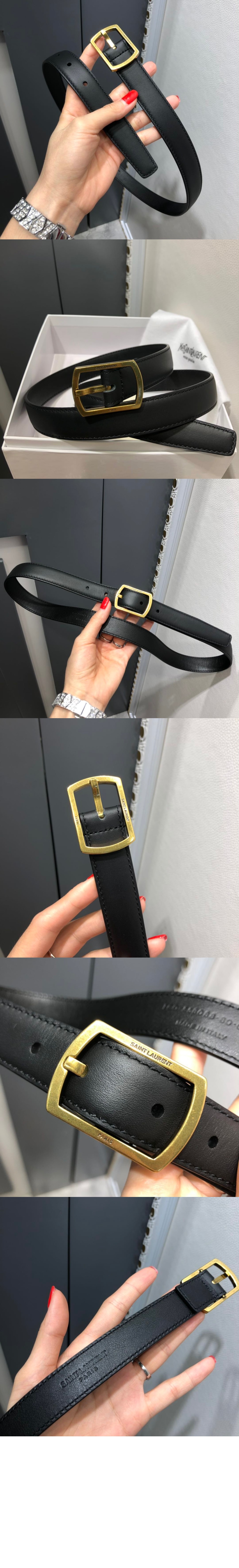 생로랑 양면 송아지 가죽 벨트 656062