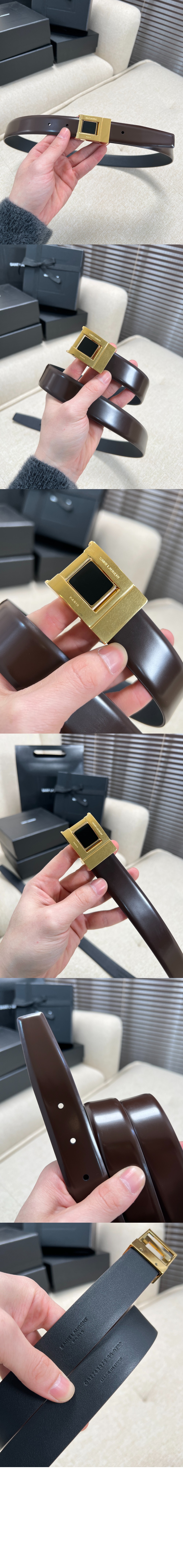 생로랑 가죽 버클 벨트 763579