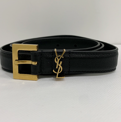 생로랑 CASSANDRE 슬림 벨트 BLACK 2CM