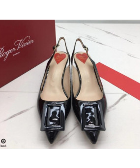 로저비비에 래커버클 페이턴트 레더 슬링백힐