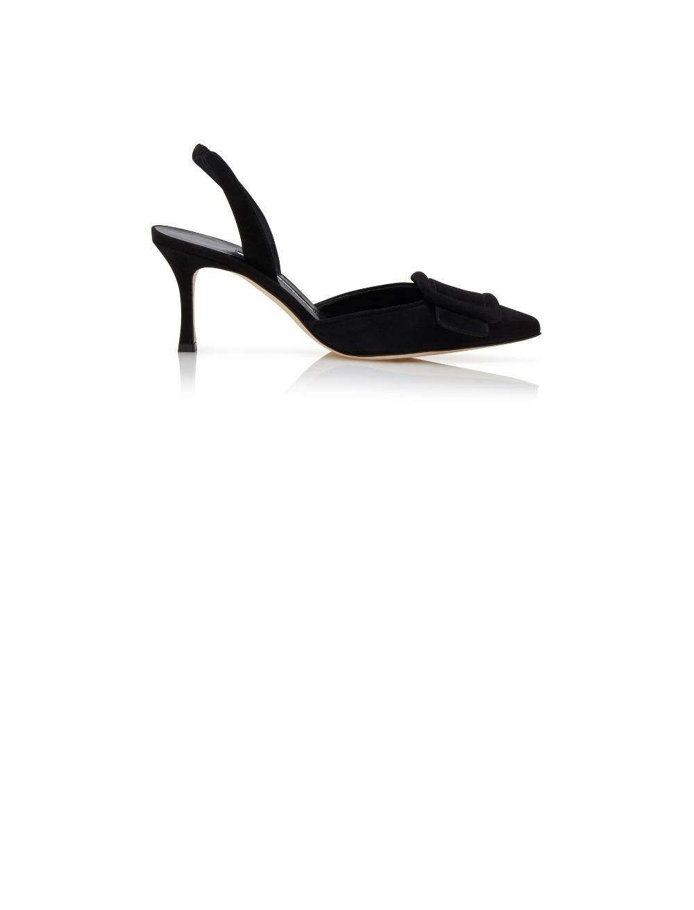 마놀로블라닉 스웨이드 슬링백 펌프스