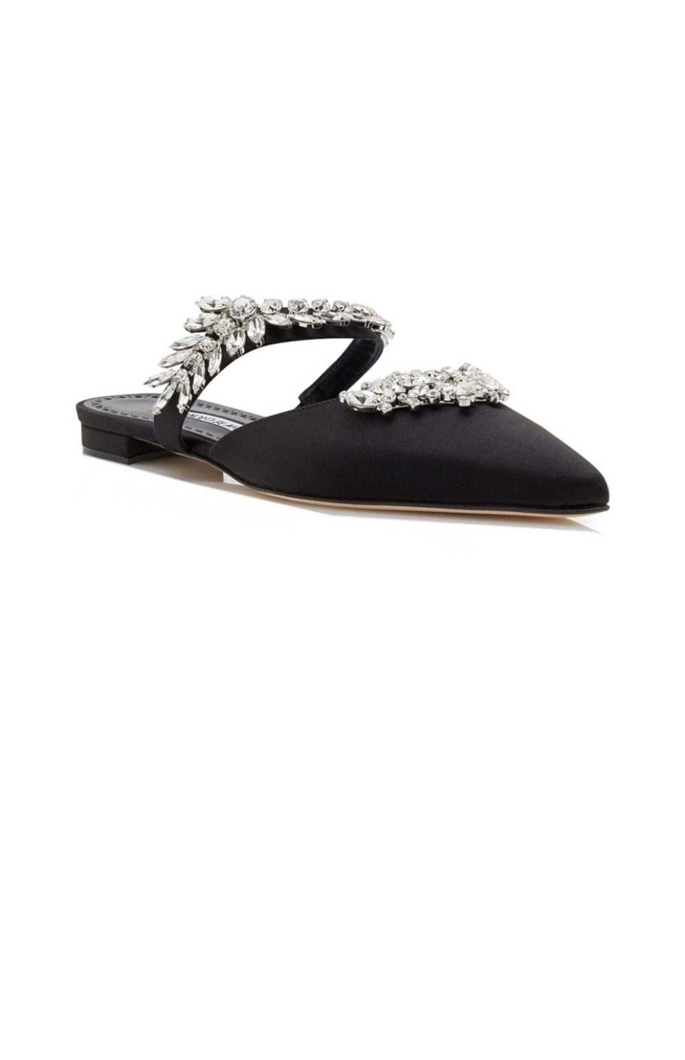 마놀로블라닉 새틴 주얼 버클 뮬