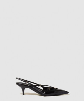 미우미우 버클 장식의 브러쉬드 가죽 슬링백 5I013E