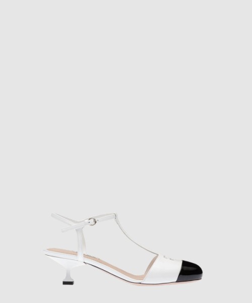 미우미우 투톤 가죽 펌프스 5I769D