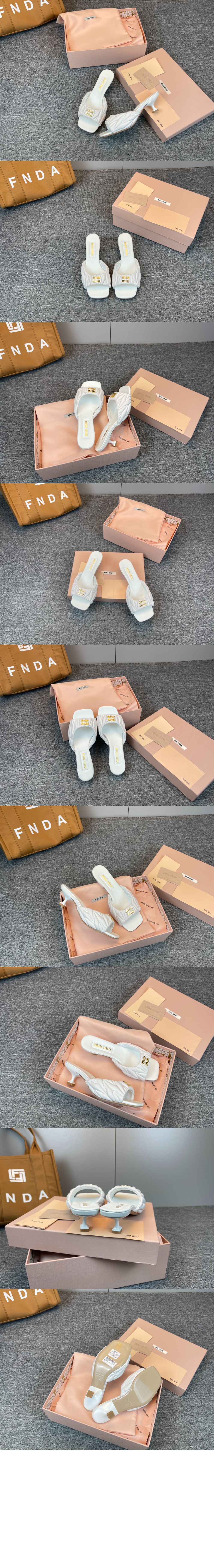 미우미우 마테라쎄 나파 가죽 슬라이드 5XX59