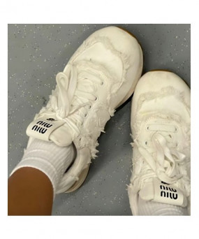 미우미우 뉴발란스 574 X 미우미우 데님 스니커즈