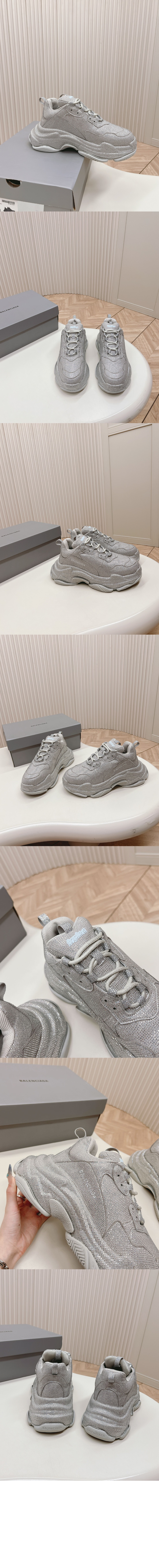 발렌시아가 TRIPLE S 라인스톤 스니커즈 536737