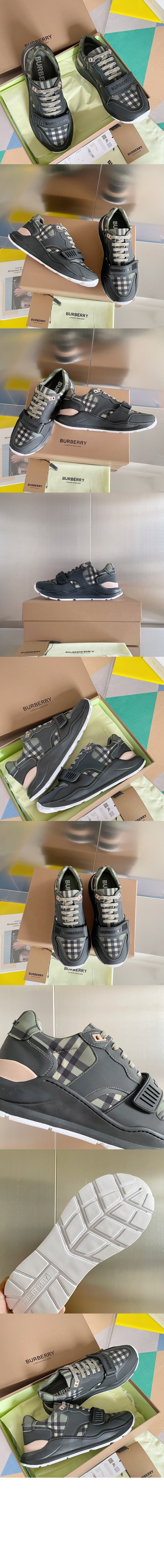 버버리 빈티지 체크 스웨이드 레더 스니커즈 80432021