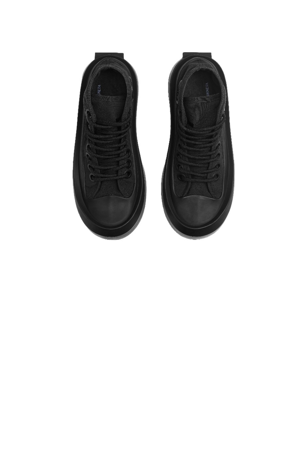 보테가베네타 끈이 달린 나일론 하이탑 스니커즈 741123