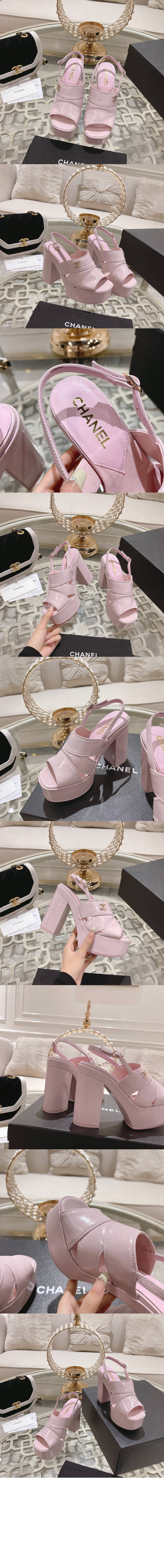 샤넬 페이던트 가죽 샌들 G45016