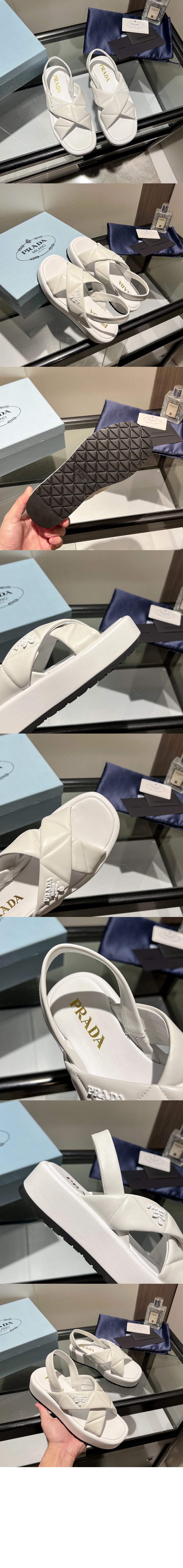 프라다 팅 나파 레더 플랫폼 샌들 1XZ749