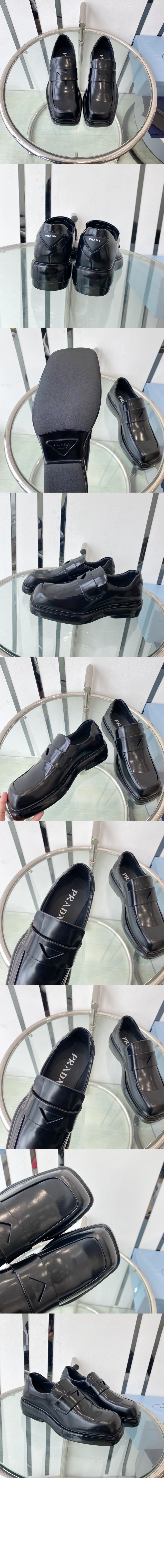 프라다 브러시드 레더 로퍼 1D499N