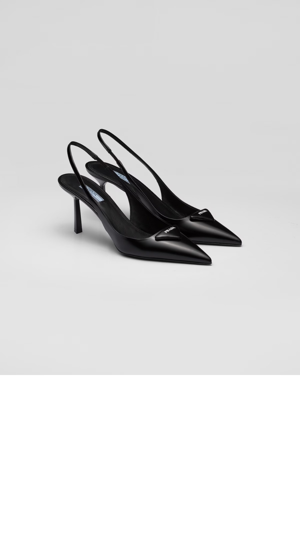 프라다 삼각로고 포인티드 슬링백 펌프스 1I901M