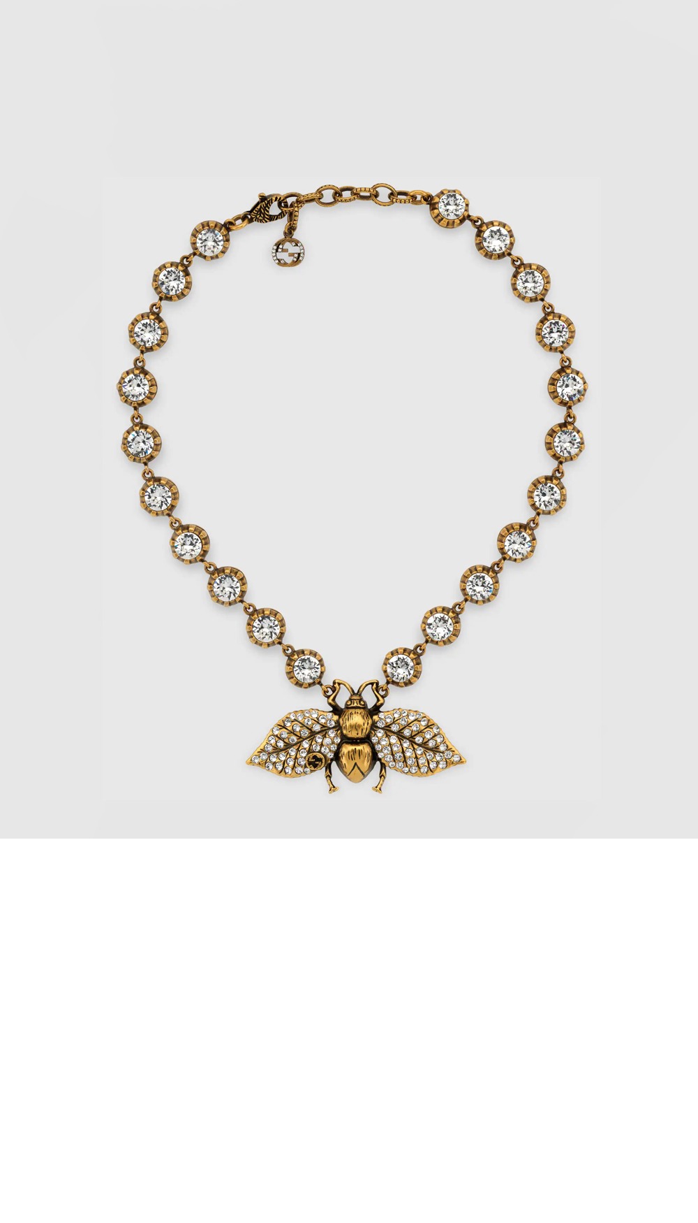 구찌 크리스탈 비 목걸이 629989