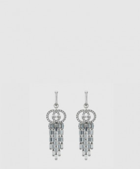 구찌 인터로킹 G 크리스털 후프 귀걸이 680275