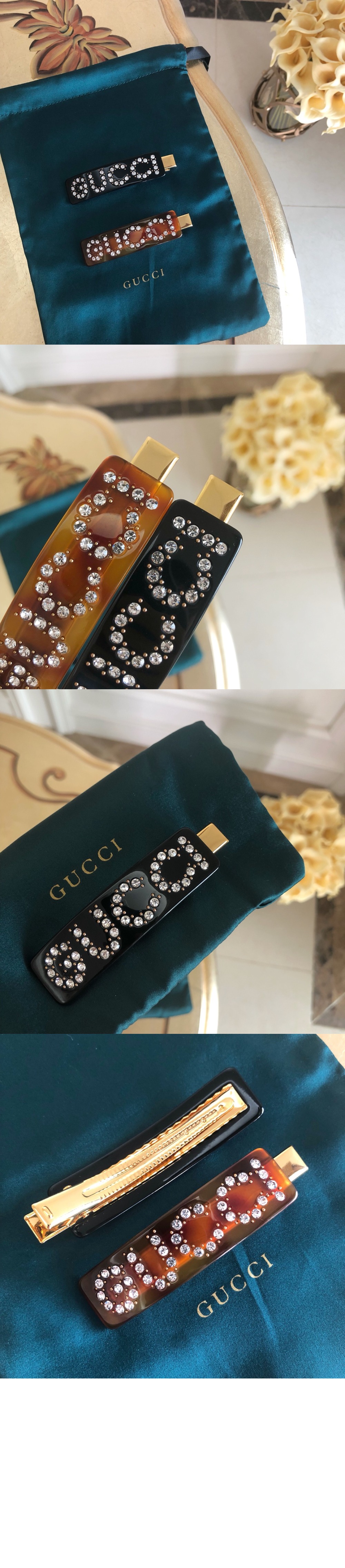 구찌 크리스탈 싱글 머리핀 589566