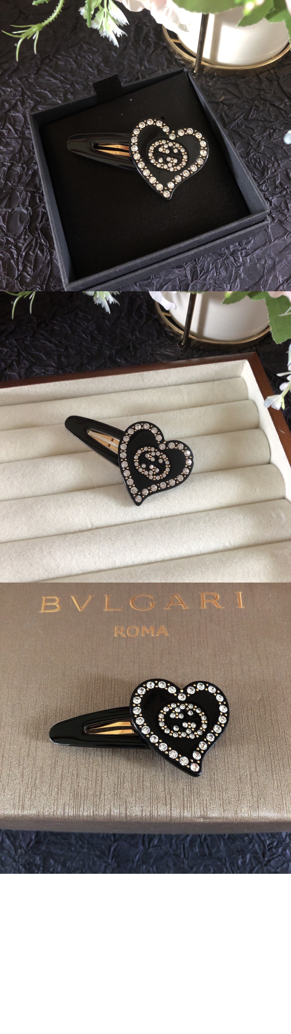 구찌 GG 하트 머리핀 679036