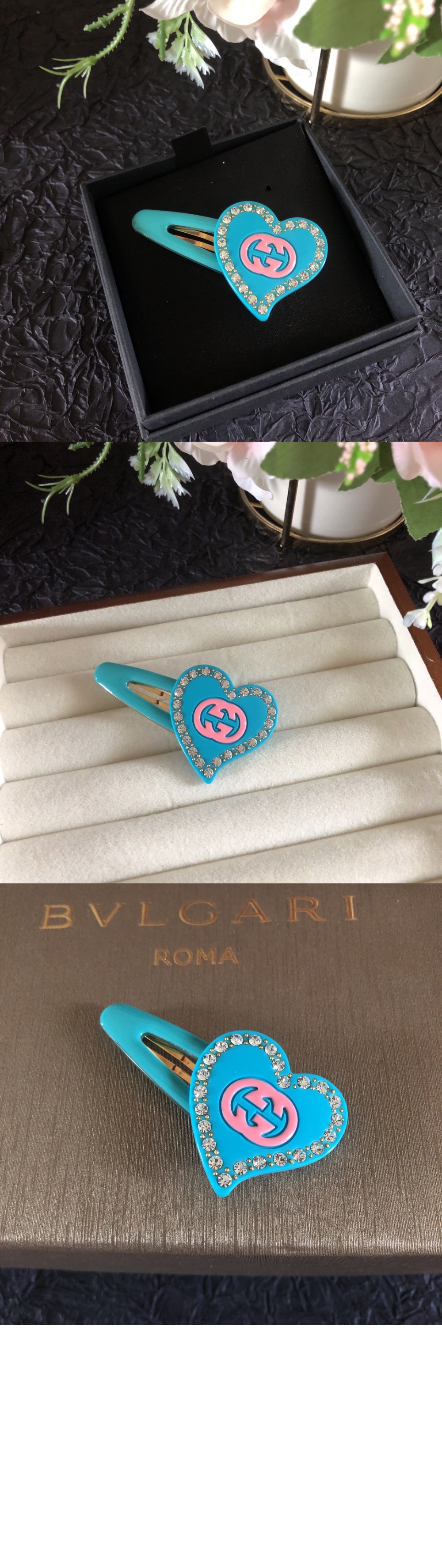 구찌 GG 하트 머리핀 679036