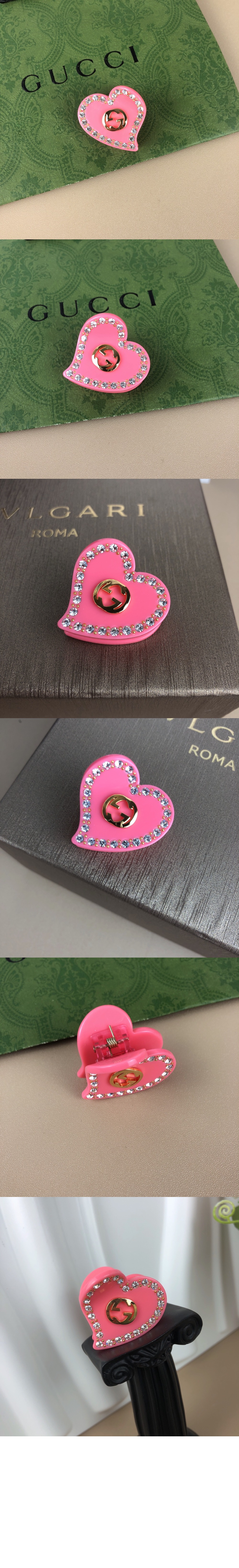 구찌 더블 G 하트 머리핀 753884