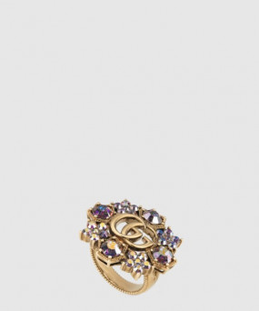 구찌 더블 G 크리스털 플라워 반지 753792