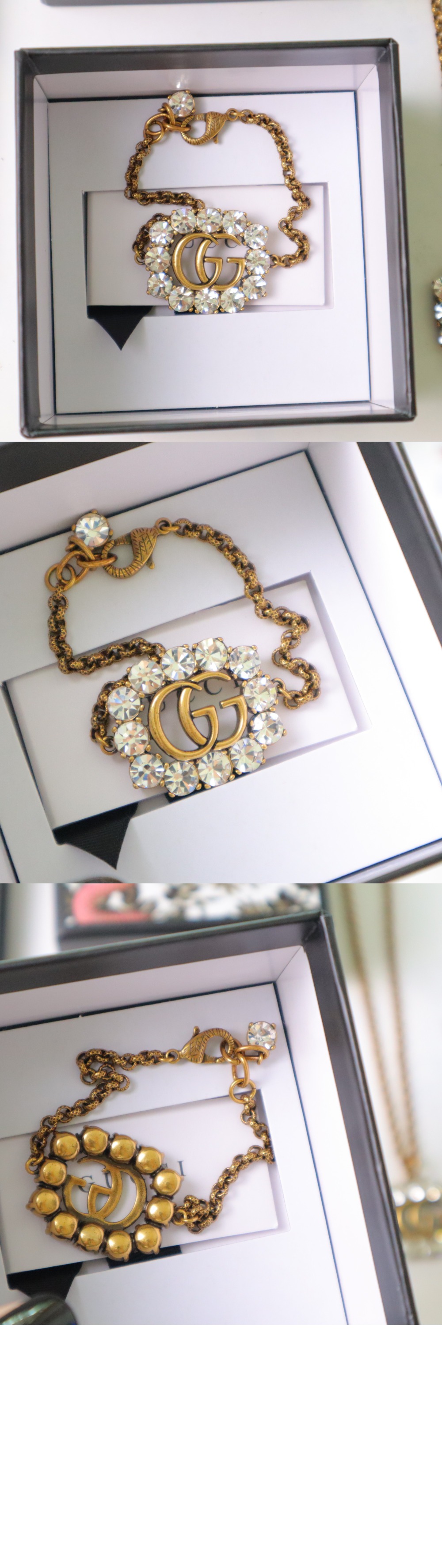 구찌 크리스탈 GG 팔찌 749668