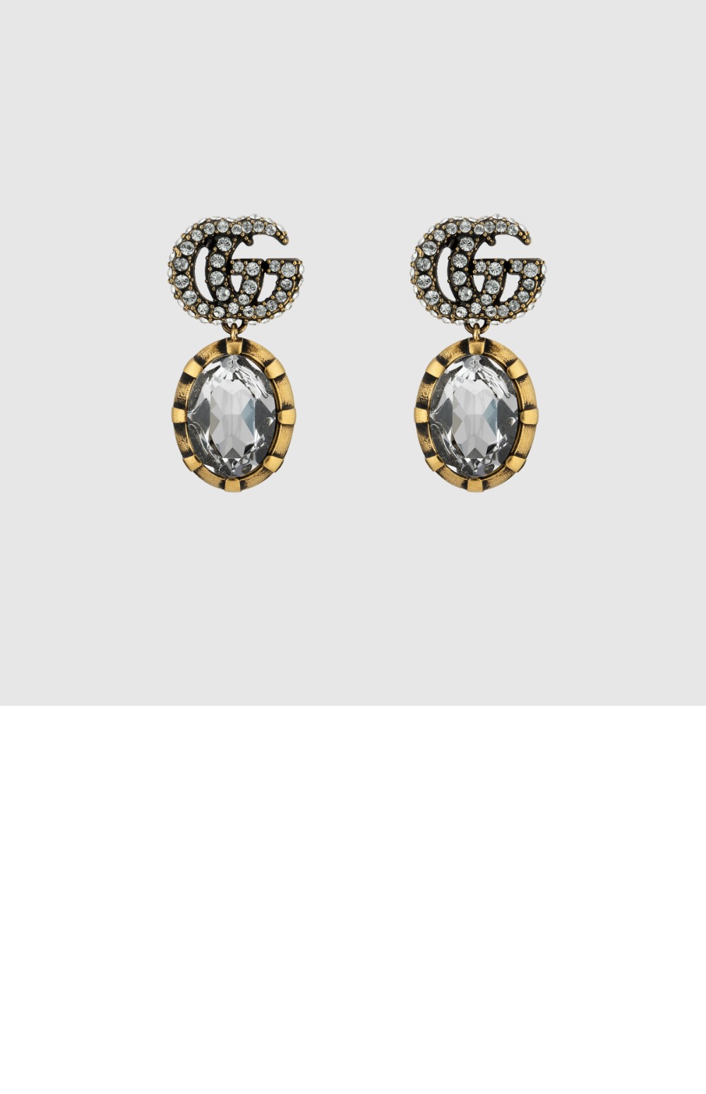 구찌 크리스털 디테일의 더블 G 귀걸이 629659