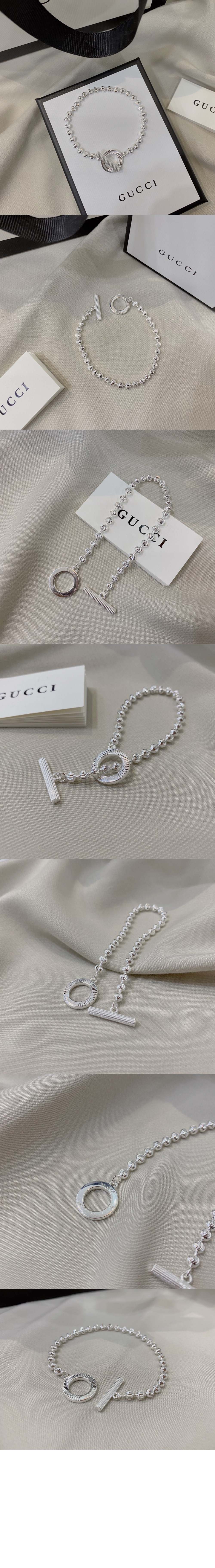 구찌 실버 볼 체인 팔찌 602707
