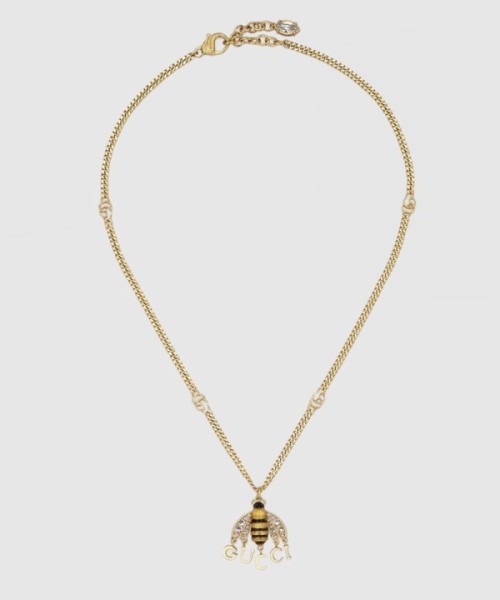 구찌 체인 벌 펜던트 목걸이 679011