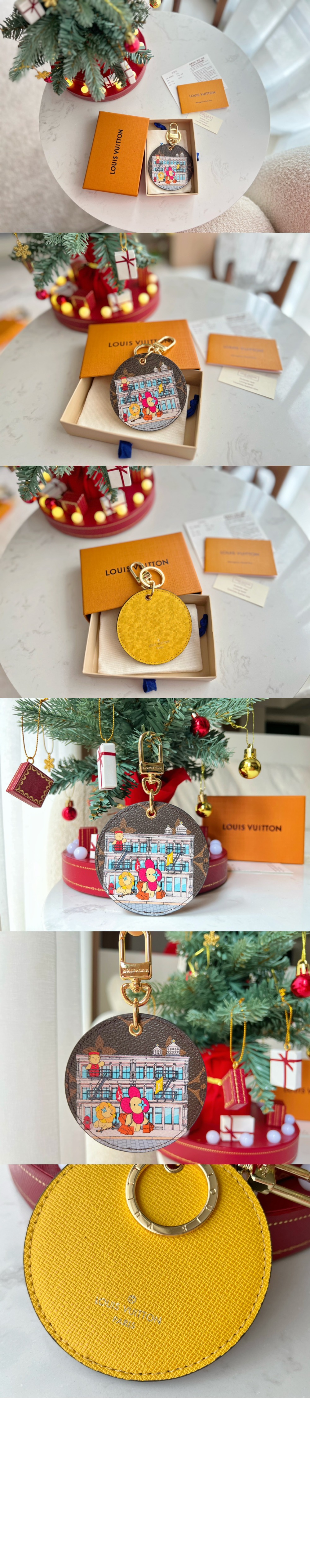 루이비통 일러스트 Xmas 뉴욕 백 참 & 키 홀더 M00873