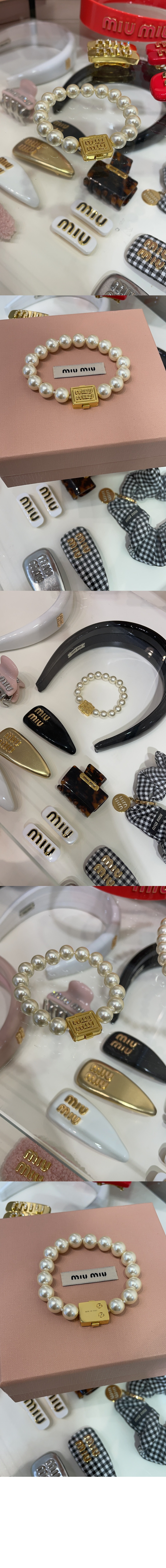 미우미우 메탈 및 진주 팔찌 5IB614