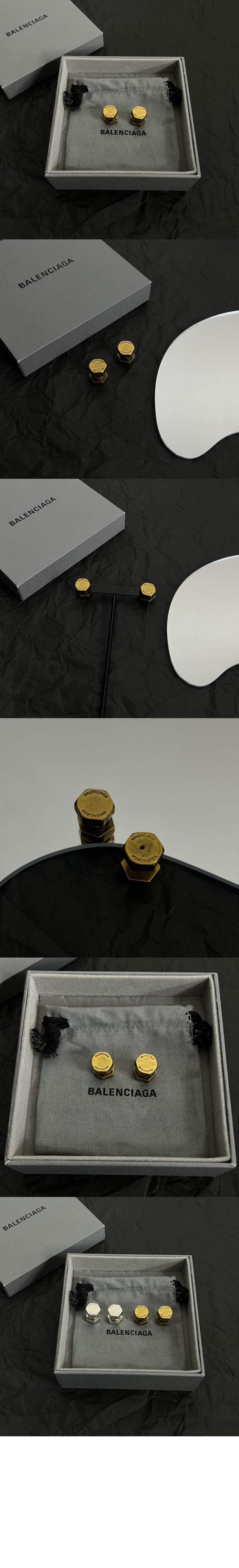 발렌시아가 차고 이중 나사 귀걸이 770138