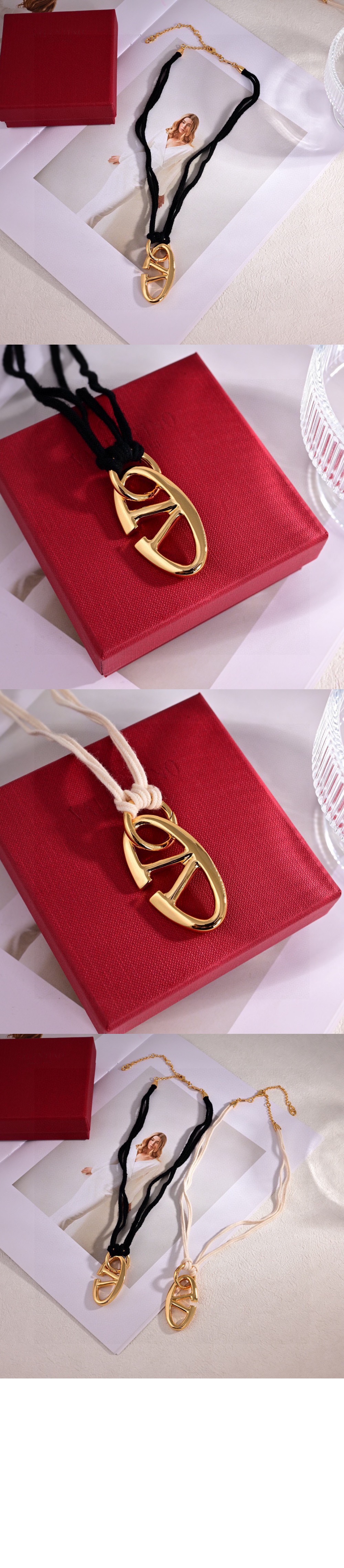 발렌티노 메탈 스트링 네크리스