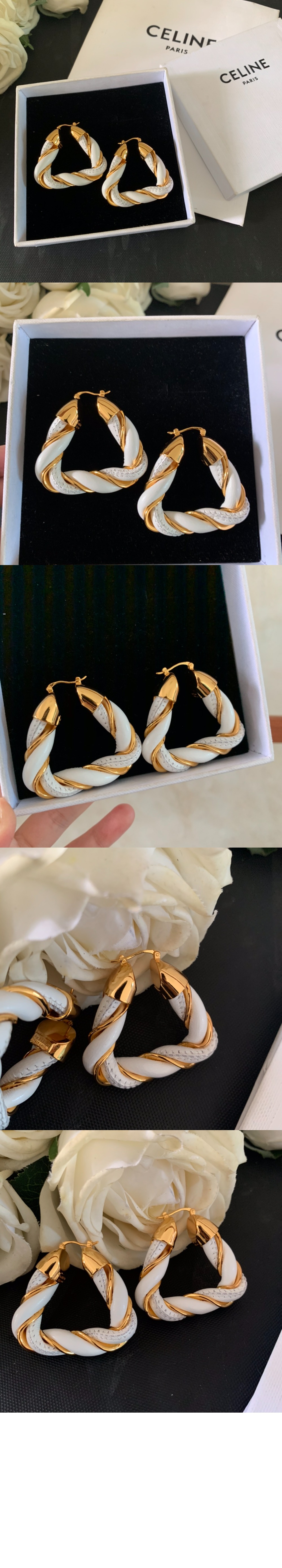 보테가베네타 레더 후프 이어링 657438