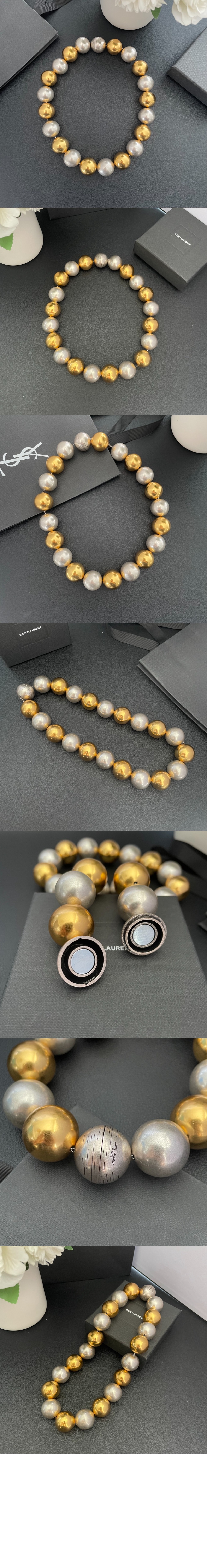 생로랑 메탈 볼 목걸이 693802