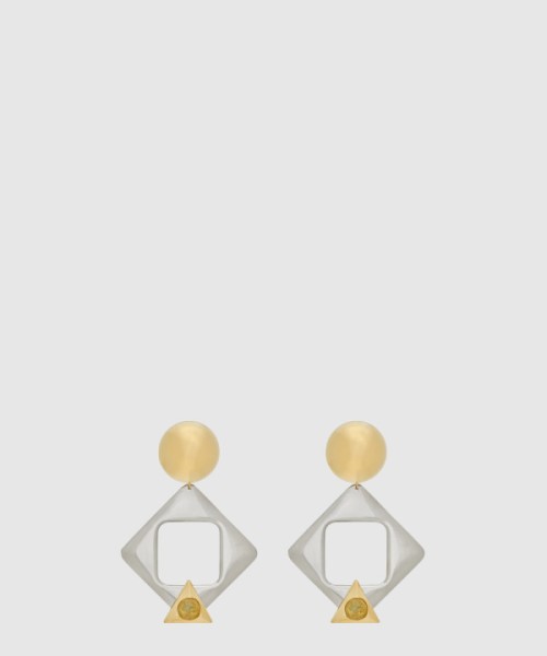 생로랑 레진과 메탈 소재의 기하학적인 이어링 792033