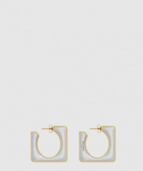 생로랑 메탈 소재의 스플릿 스퀘어 후프 이어링 788138