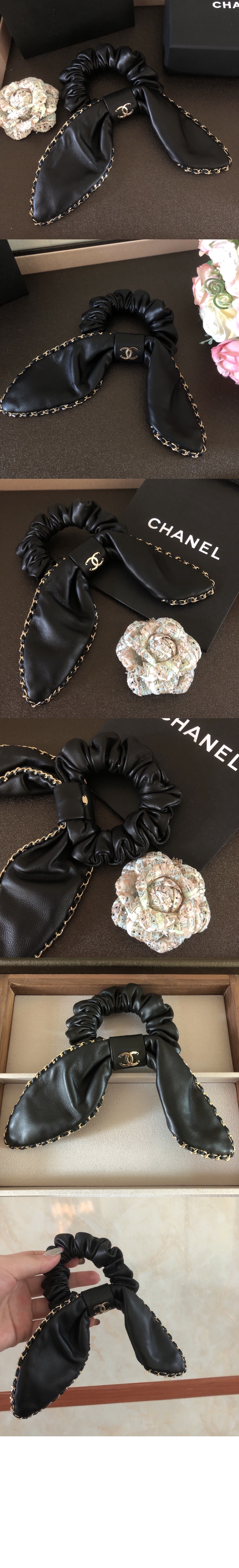 샤넬 CC 레더 헤어슈슈 AA8258