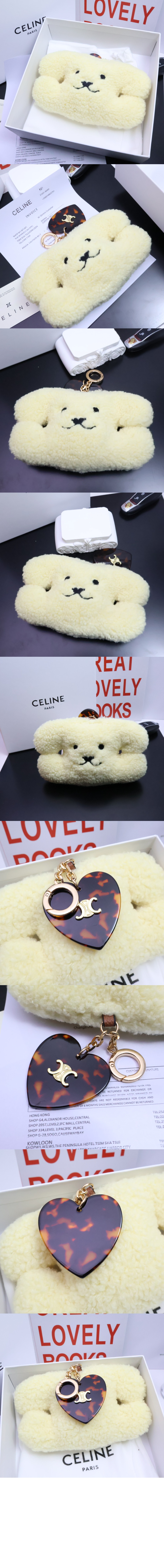 셀린느 트리옹프 하트 폼폼 키링 49J503