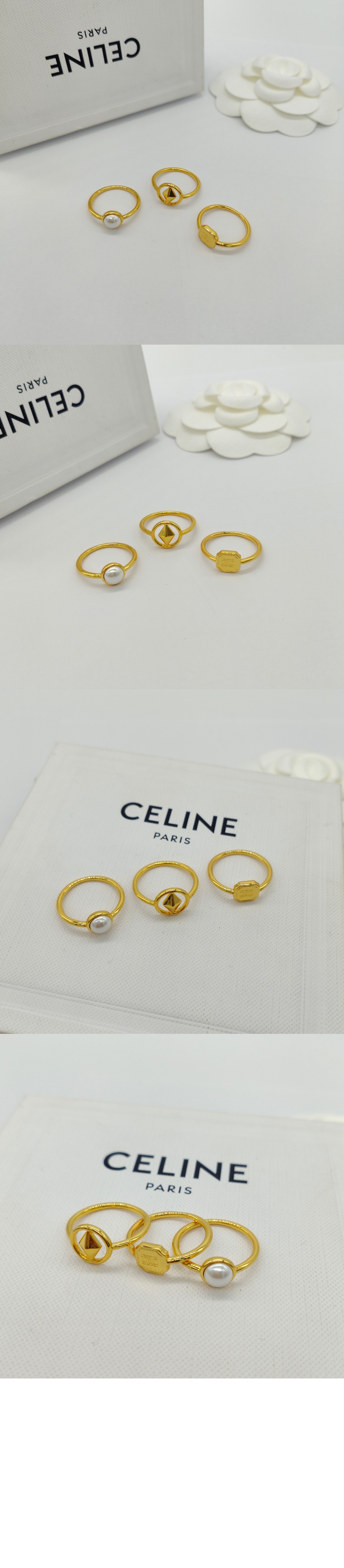 셀린느 분리형 황동 및 레진 진주 반지 460HR6