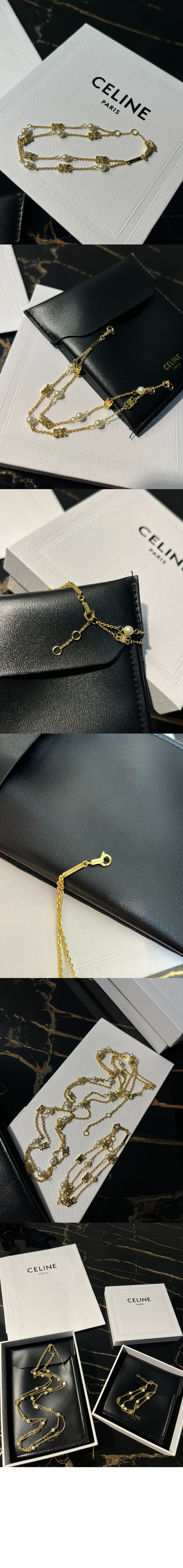 셀린느 트리옹프 펄 더블 팔찌 460PL6