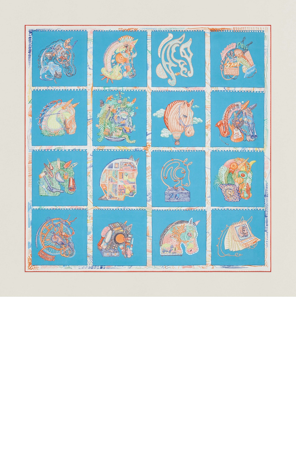 에르메스 Horse Prism 스카프 90