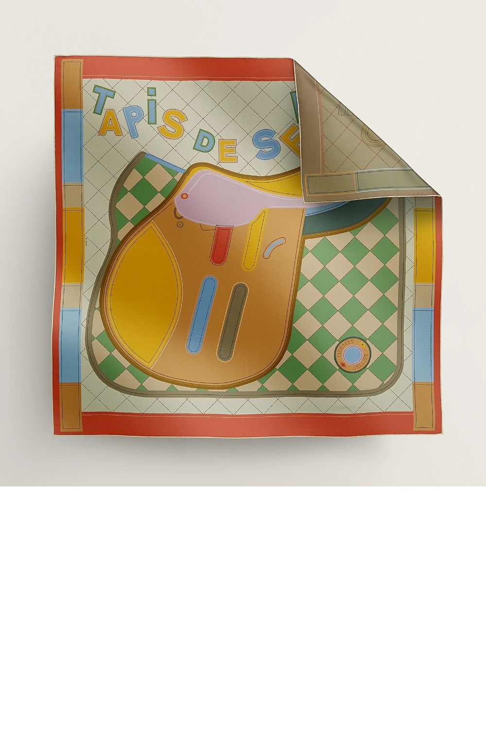 에르메스 Tapis de Selle 더블 페이스 스카프 90