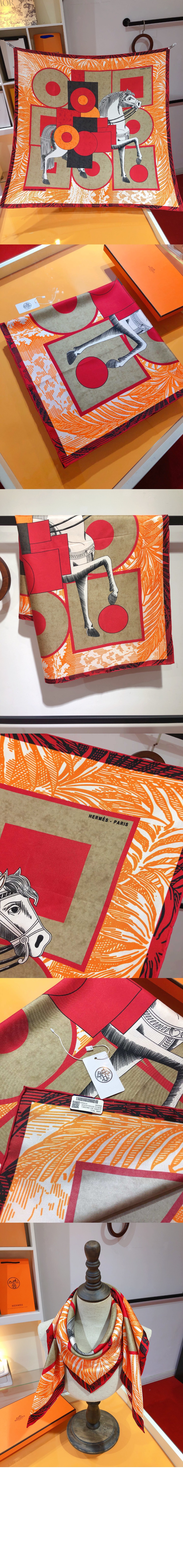 에르메스 Cavalier en Formes 스카프 90