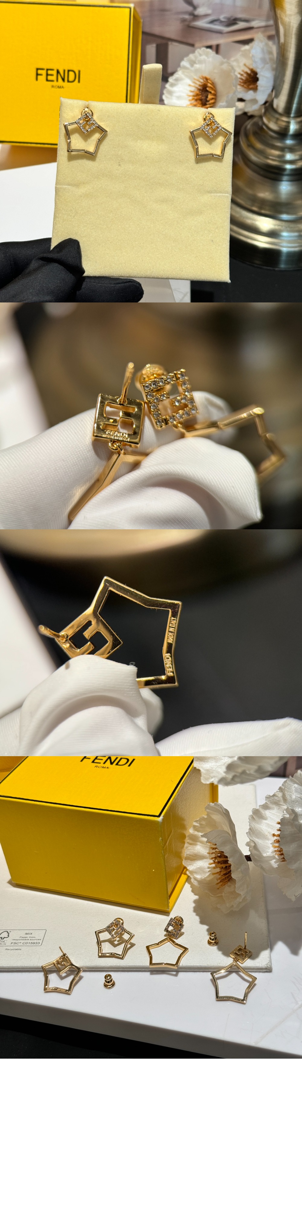 펜디 FF 별모양 이어링 8AK361