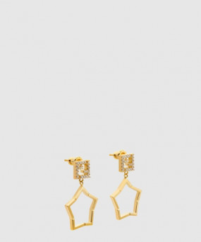 펜디 FF 별 모양 펜던트 이어링 8AK525