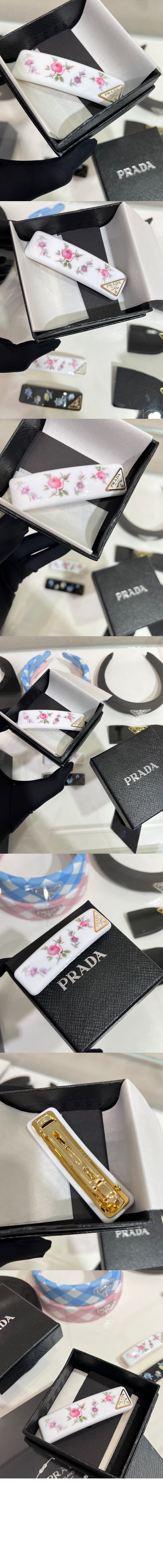 프라다 플렉시글라스 및 메탈 헤어 클립 1IF197