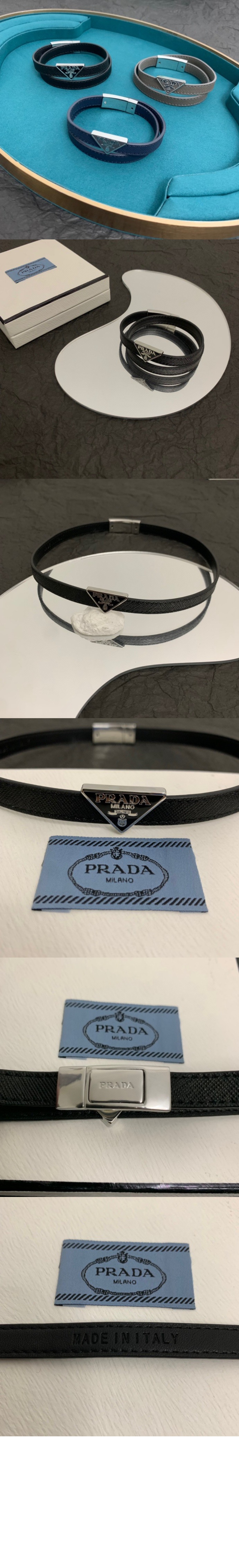 프라다 로고 장식 랩 브레이슬릿 2IB286