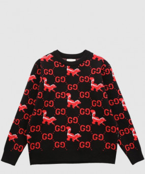 구찌 프린트 니트 톱